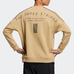 adidas Solid Color Logo Embroidered Casual Round Neck Pullover Unisex Khaki HM2687