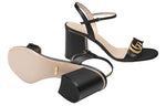 (WMNS) Gucci G Heel Sandals 'Black' 453379-A3N00-1000