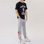 MLB  Disney Mickey Crossover New York Yankees Basic Printing Round Neck Short Sleeve Unisex Black 31TSK3031-50L