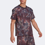 adidas Paint Splash Effect Printing Sports Short Sleeve Khaki Brown T-Shirt HL1944
