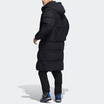 adidas Outdoor Sports Detachable Vest Long Hooded With Down Feather Jacket Black H13853
