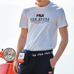 FILA Logo Letter Print Crewneck Loose Short Sleeve Men's White F11M028114G-WT