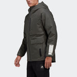 adidas Cap 3in1 R.r J Outdoor Windproof hooded down Jacket Brown GF0039