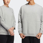 adidas Solid Color Minimalistic Alphabet Printing Round Neck Sports Unisex Gray HM2685