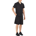 Men's Y-3 Solid Color Casual Short Sleeve Shirt Black FN5705