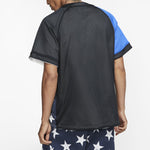 Men's Nike Lab NRG Fog Baseball Top Zipper Double Sided Baseball Uniform Short Sleeve Jacket Camouflage Blue Black AV8269-010