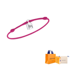 LOUIS VUITTON SiLOUIS VUITTONer Lockit Bracelet Sterling SiLOUIS VUITTONer Black Laquered And Pink Polyester Cord