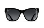 CHANEL Acetate Irregular Shape Sunglasses Unisex Black