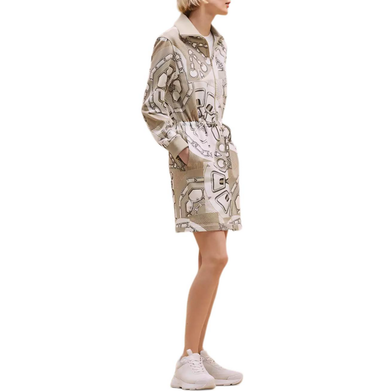 HERMES Long-Sleeved Dresses Women's Beige