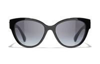 CHANEL Plate Frame Butterfly Sunglasses Unisex Black
