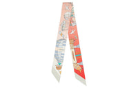 HERMES Small Silk Scarves Women's Garnet Red/Green/Multicolor