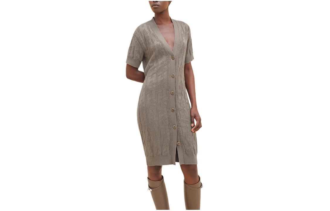 HERMES Short Sleeved Dresses Women's Gray