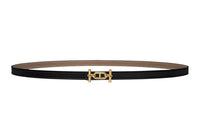 HERMES Epsom Calfskin Double-Sided Leather Belt Leather Belts Unisex Black Width: 1.3cm