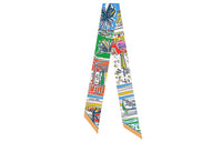 HERMES 1990 2024 Rayures D'Ete Twilly Silk Scarf Scarves