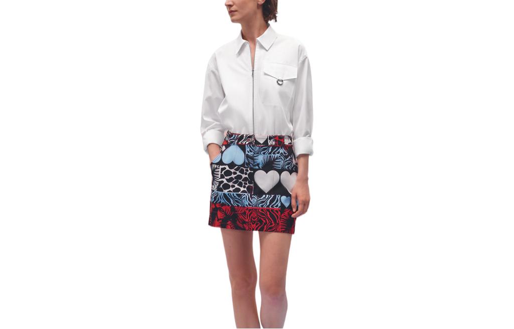 HERMES Denim Short Skirts Women's Red