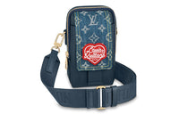 LOUIS VUITTON X Nigo Flap Double Phone Pouch Monogram Blue