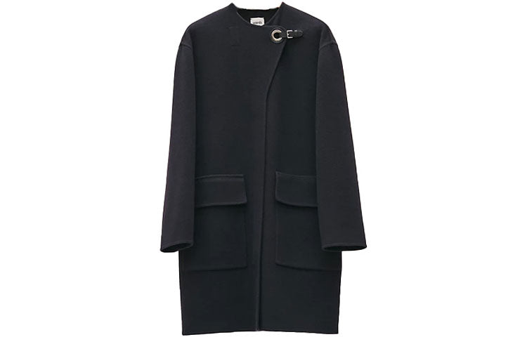 HERMES Velvet Jackets Women's Navy Blue