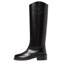 CHANEL Knee-high Boots Women's Black