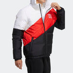 adidas neo Contrast Color Stitching Sports Stay Warm White hooded down Jacket Colorblock H45268