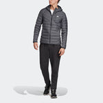 adidas Varilite 3s H J Stay Warm Outdoor logo hooded down Jacket Black DZ1420
