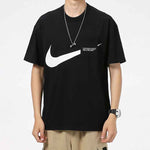 Nike Sportswear Swoosh Large Pocket Printing Sports Round Neck Short Sleeve Black DJ6297-010
