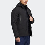 adidas Solid Color Alphabet Short Zipper Hooded Down Jacket Men's Black HG3927