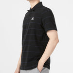 adidas Fi Stripe Polo Athleisure Casual Sports Short Sleeve Polo Shirt Black HE7433