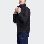 Men's adidas 3in1 Dwn Jkt Outdoor 3 In 1 Detachable Sports Hooded Down Jacket Black H20772