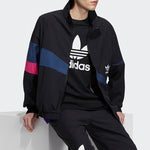 Men's adidas originals TS Track Top Logo Printing Contrasting Colors Sports Jacket Autumn Black H46698