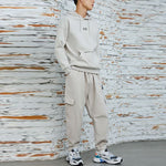 Li-Ning Sports Living Series Fleece Lined Stay Warm Loose Pullover Hoodie 'Grey' AWDR857-8