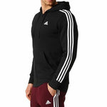 adidas 3-Stripes Fleece Hoodie 'Black White' B47368