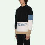 Off-White SS21 Logo Round Neck Long Sleeves Black OMHE048R21KNI0011040