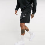 Nike Swoosh French Terry Short Alphabet Printing Casual Sports Shorts Black DB4958-010