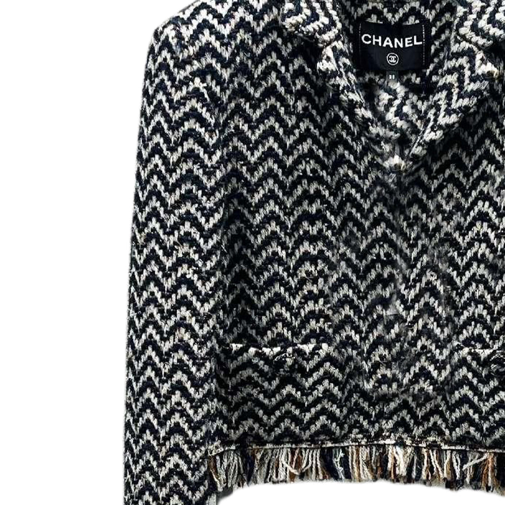 CHANEL Jackets Coats Women's Black White