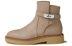 HERMES History Ankle Boots Women's Gray Yellow Beige
