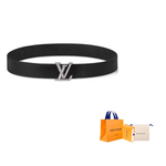 LOUIS VUITTON Leather Leather Belts Unisex Black Width: 3CM