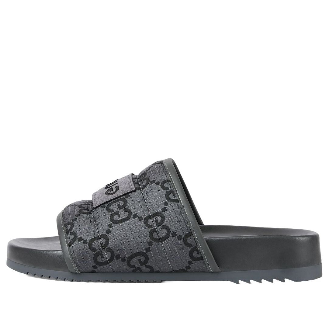 Gucci GG Slide Sandal 'GG Monogram Grey Black' 771466-FACTE-1143