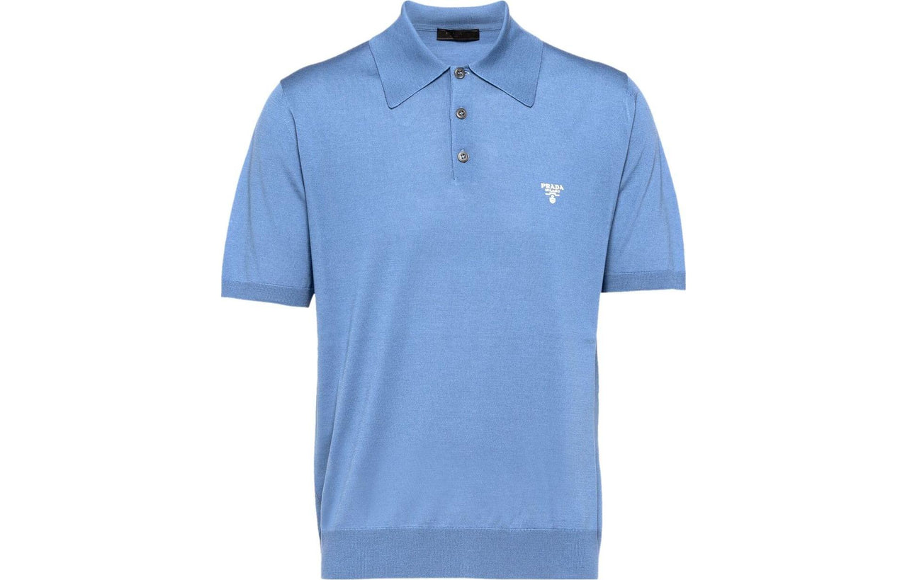 PRADA Logo-embroidered Wool Polo Shirt