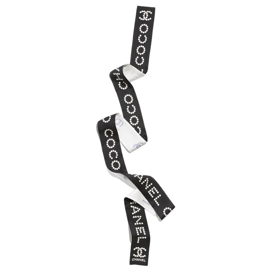 CHANEL Silk Twill Hair Bands Women's Black