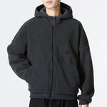 Men's adidas New Polar Fz Solid Color Reversible Athleisure Casual Sports Hooded Jacket Gray HG2076