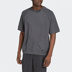 Men's adidas Solid Color Round Neck Straight Short Sleeve Dark Grey T-Shirt HD4790