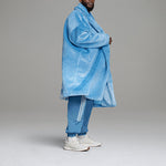 adidas originals x Ivy Park Crossover Plush Long Large Jacket Couple Style Blue H18983