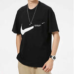 Nike Sportswear Swoosh Large Pocket Printing Sports Round Neck Short Sleeve Black DJ6297-010