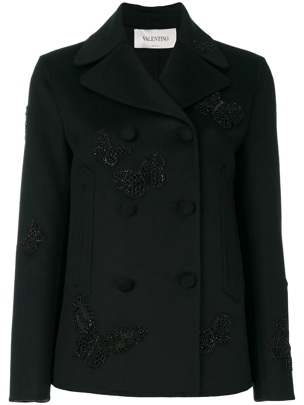Valentino Garavani Butterfly-Embroidered Coat
