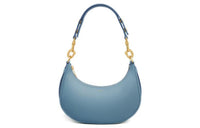 CELINE AVA Cow Leather Underarm Shoulder Bag Medium Size Women's Blue