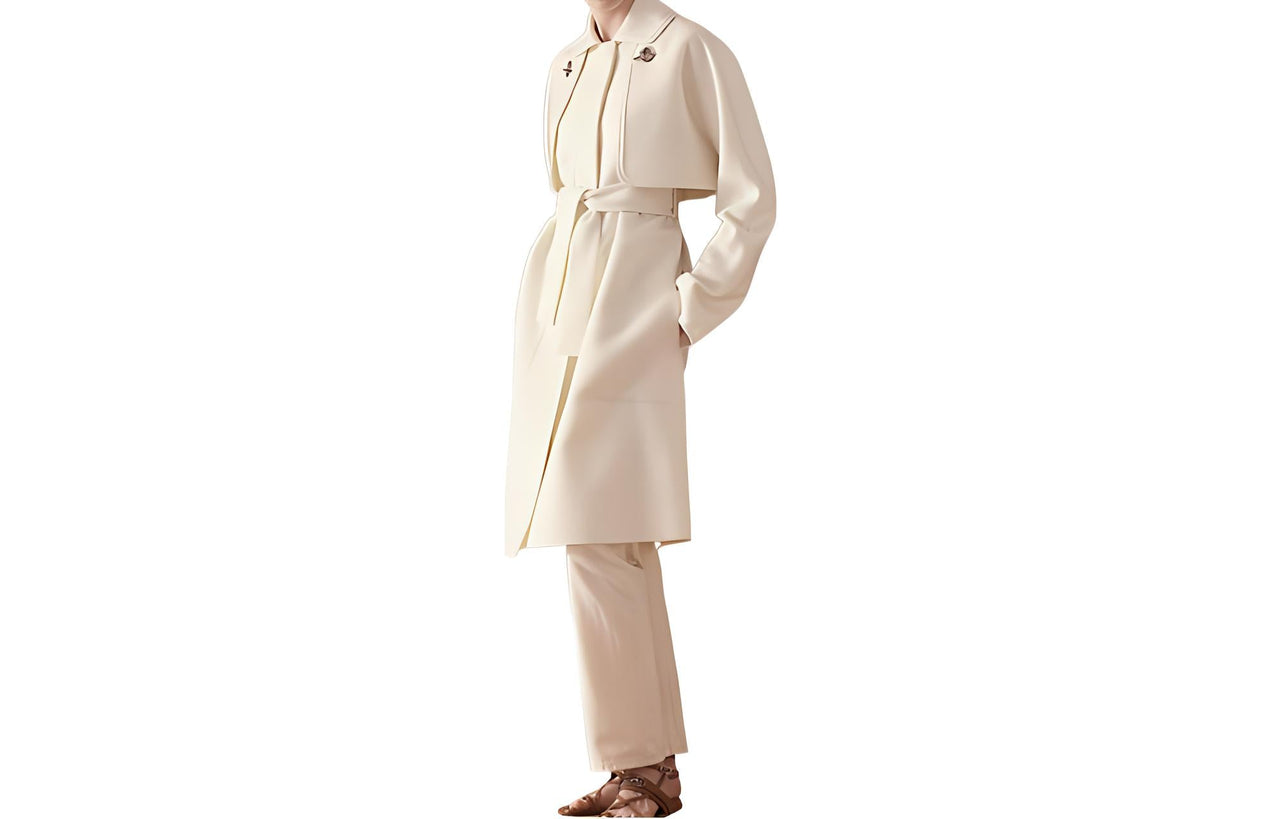 HERMES Velvet Jackets Women's Gray White