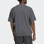 Men's adidas Solid Color Round Neck Straight Short Sleeve Dark Grey T-Shirt HD4790