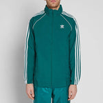 Men's adidas originals Logo Colorblock Stripe Sports Jacket Green CW1311
