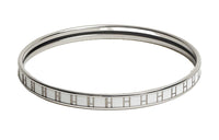 HERMES Cloisonné Hardware Bangles Unisex Gray