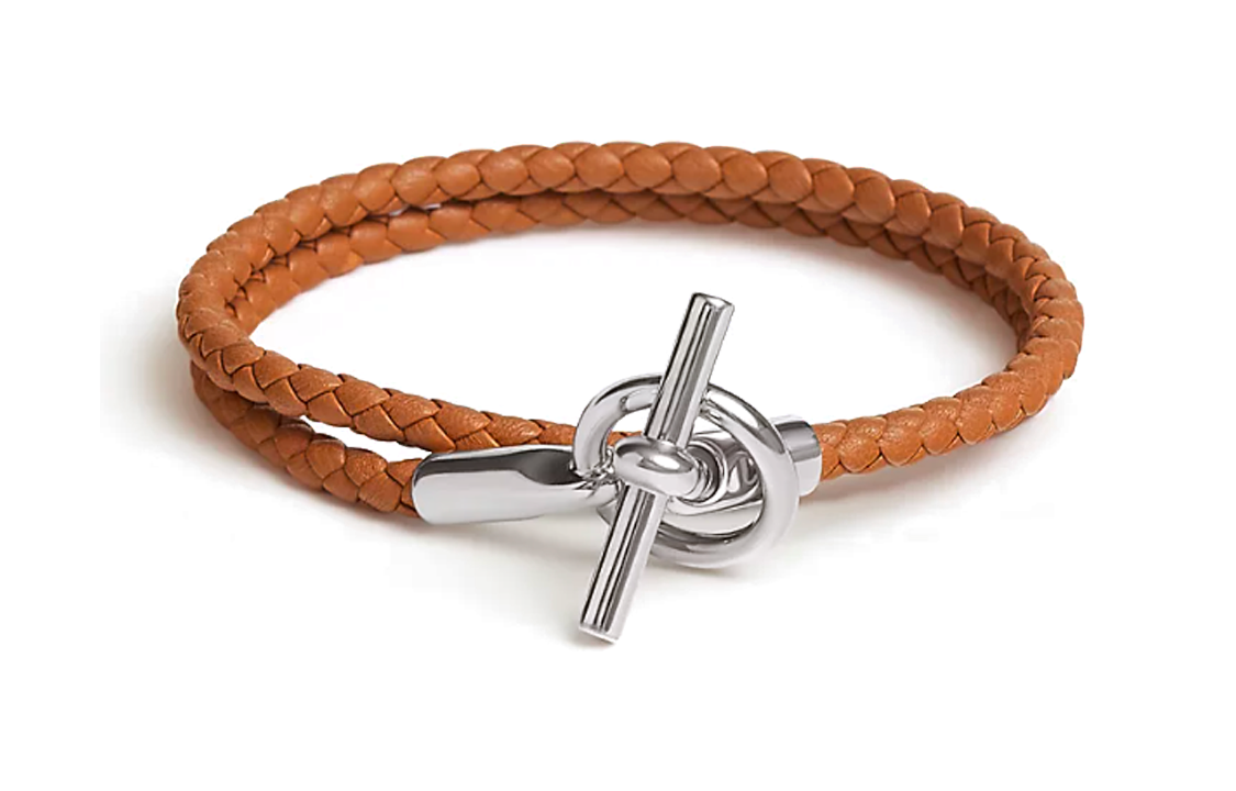 HERMES Leather Bracelets Women's Brown